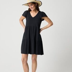 NWT J. Crew factory Black Tiered‎ knit mini dress size xxl nwt preppy old money